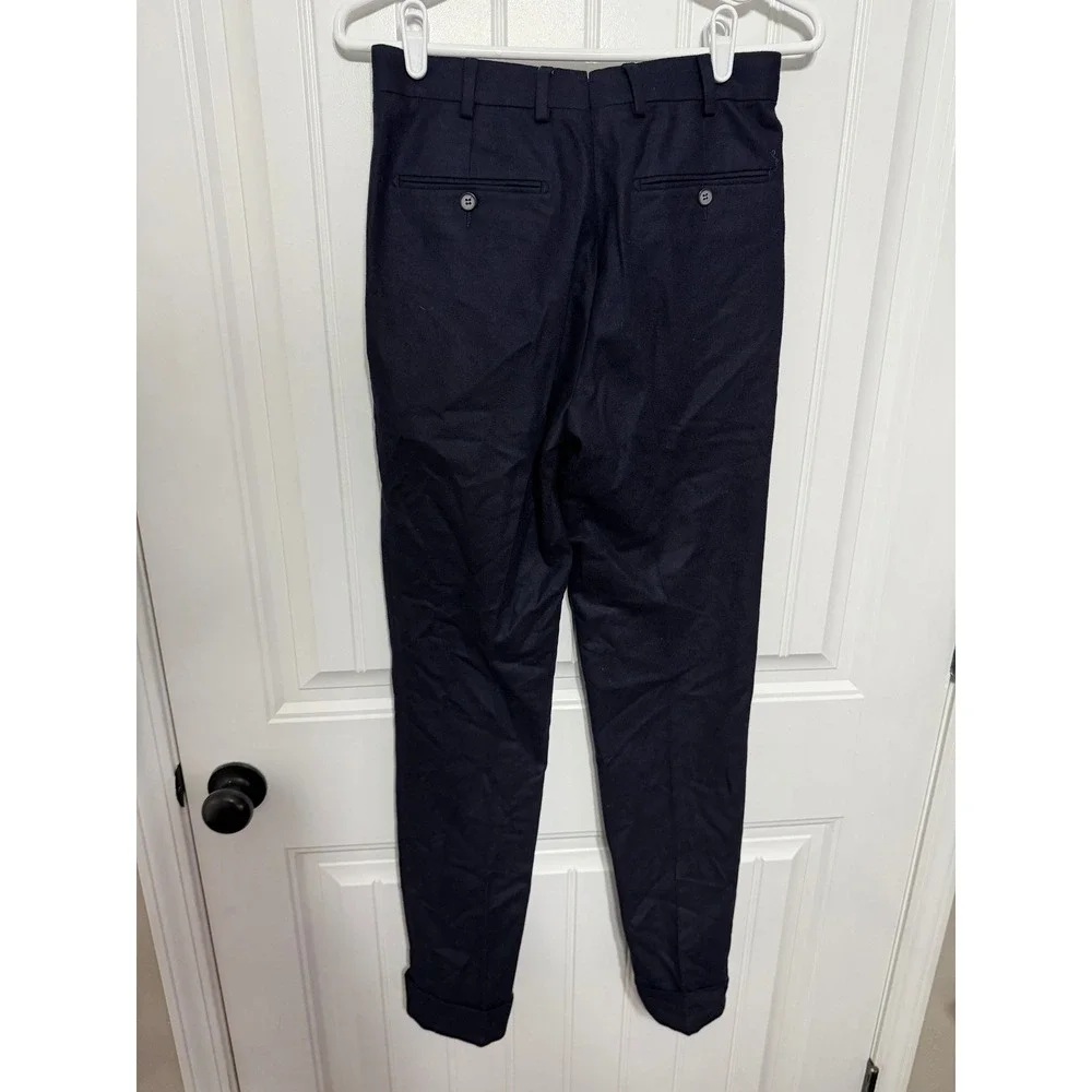 SuitSupply Trousers Mens 26 Soho Wool Navy Blue Slim Fit Cuffed NEW
